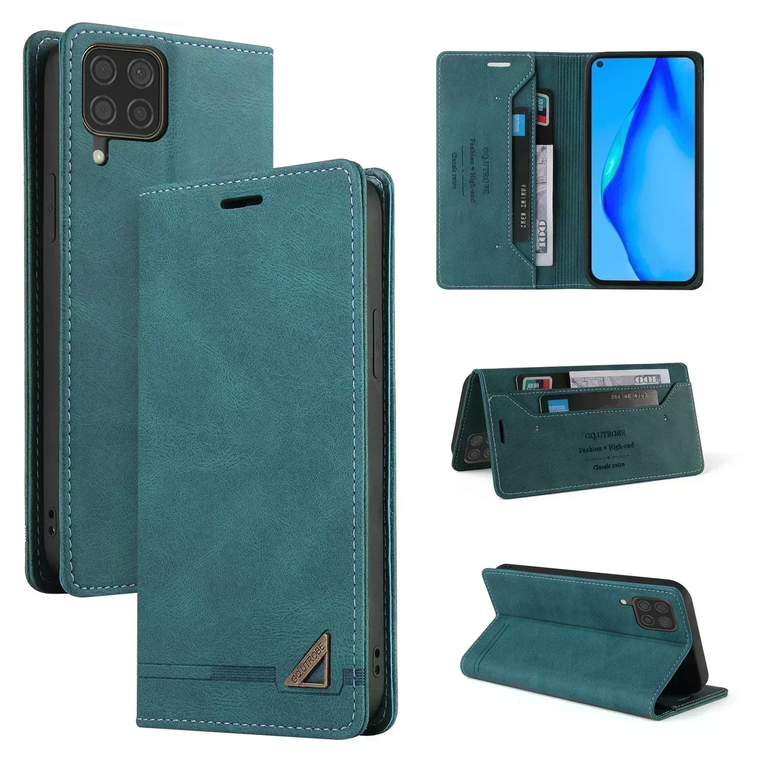 Funda tipo billetera de cuero de lujo antirrobo para Huawei P40/P30/P20 Pro Lite E Y5P Y6P Y7P P Smart Z 2019 2020 2021
