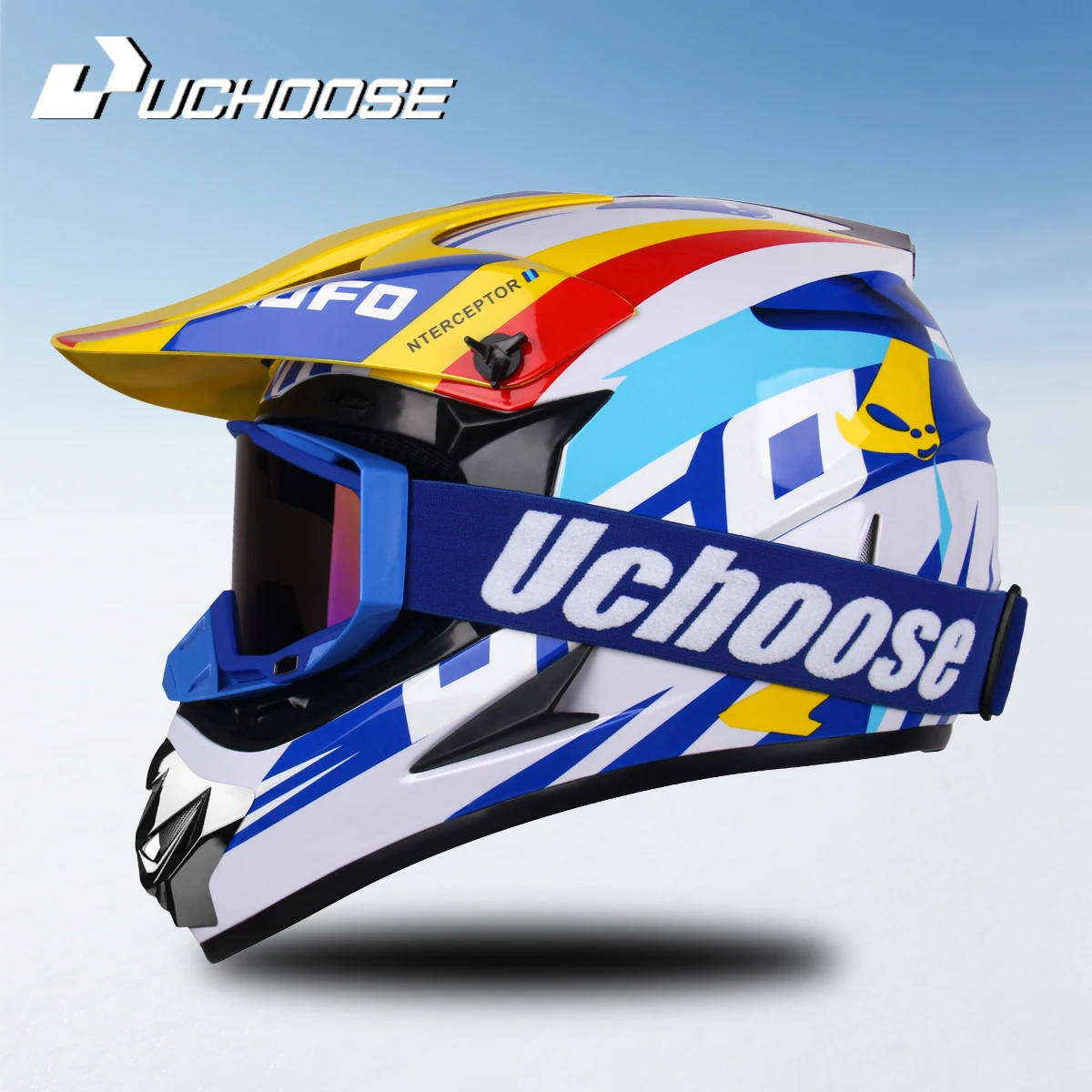 

UCHOOSE Motorcycle Helmet Professional Motocross Off Road Helm Children Off-road Casque Capacete De Motocicleta Gift Goggles