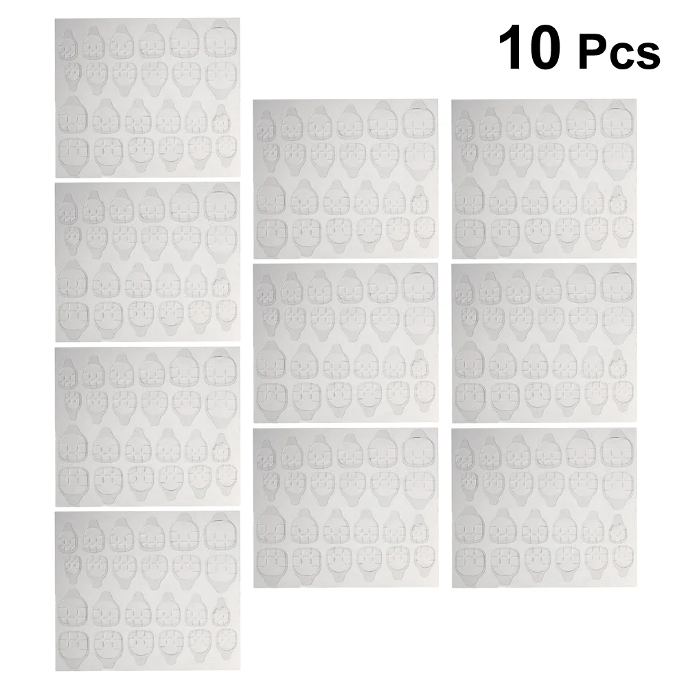 

10 Sheets Transparent Nail Art Stickers Quick Adhesive Fingernail Glue Stickers Temporary Use Nail Tips Easy Remove