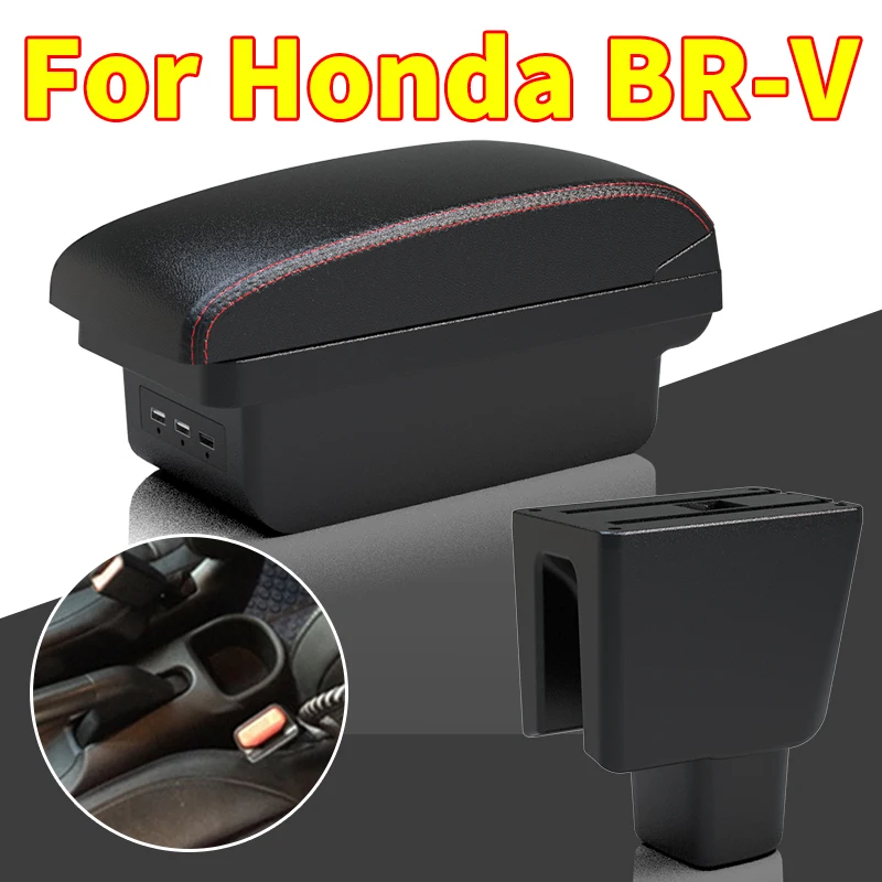 

For Honda BR-V Armrest For Honda BRV Car Armrest box central Store content Storage box Arm Auto parts USB Charge