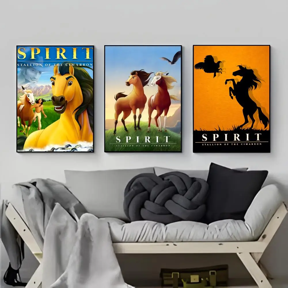 Adventure Anime S-Spirit Stallion of the Cimarron Poster Poster HD  Waterproof Wall Sticker Bar Living Room Decor Gift