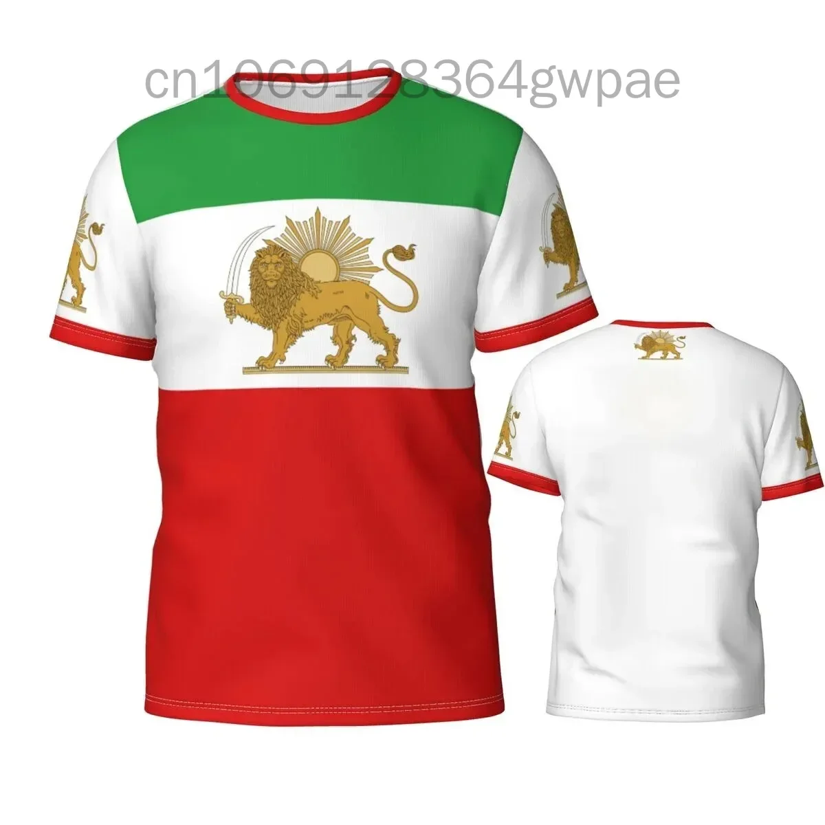 IRAN Lion and Sun Flag Badge 3D Printed T-shirt Men's Women's Casual Short Sleeve O-Neck Tops Fashionable Retro Streetwear Tees