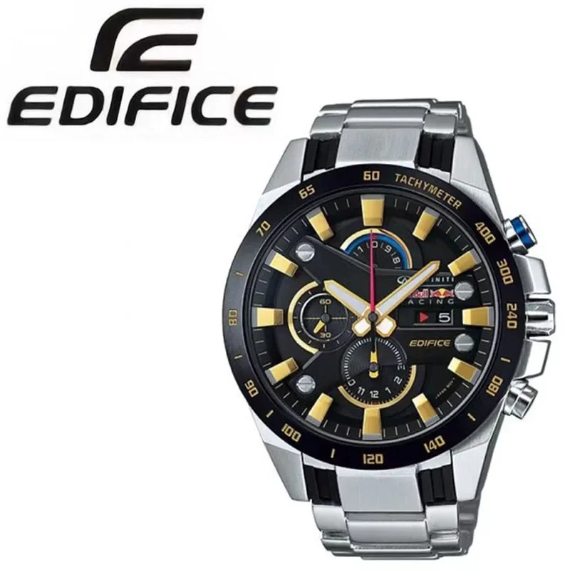 EDIFICE EFR-540 Business Trend Watches Classic Three Eye Black Dial Watch For Man Quartz Movement Date Display Luxury Men Watch.