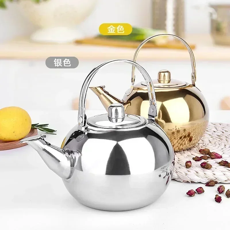 Stainless Steel Water Kettle Teapot With Infuser Filter Coffee Green Oolong Tea Jug Home Office Tools Cookware