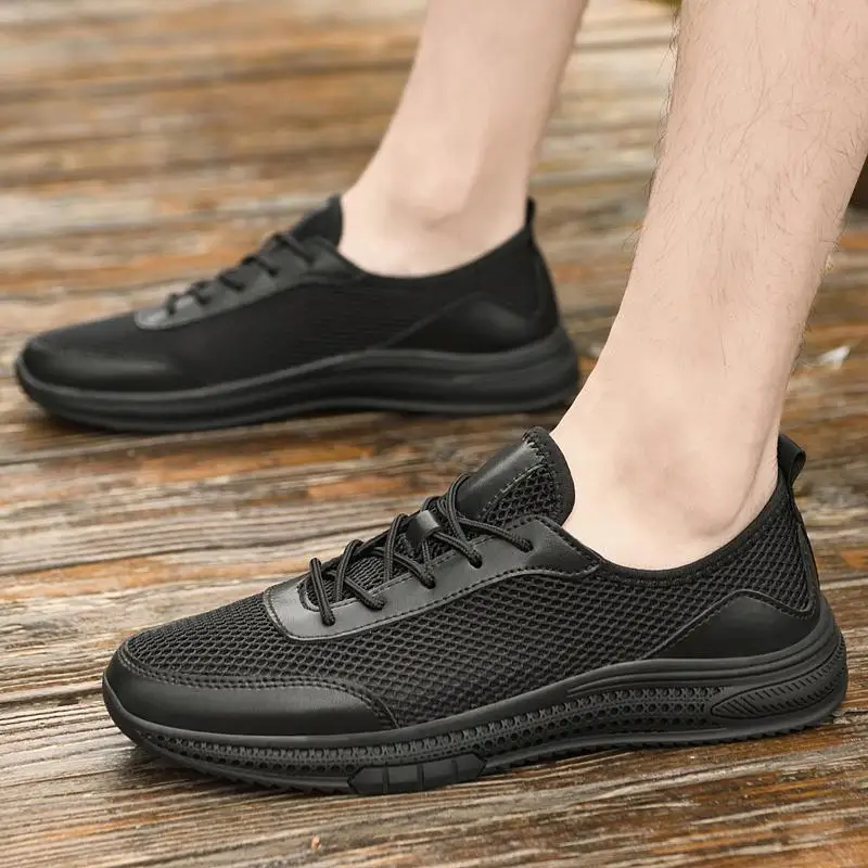 The first layer of cowhide men's one-pedal casual shoes, four-season soft-soled moccasin shoes, genuine leather men's  love