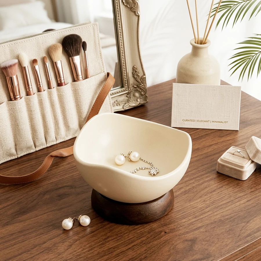1/2pcs Retro Jewelry Organizer Trays Decorative Ring Dish & Vanity Organizer for Earrings, Coins Accessories Earring Dish Gift image 3