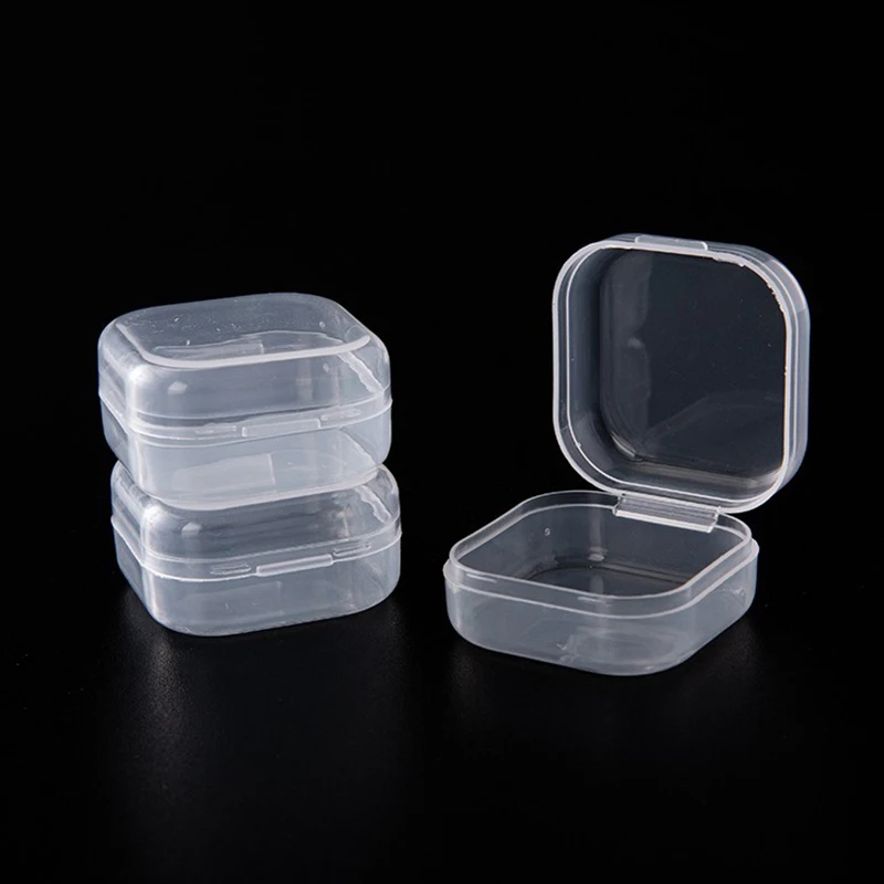 

5/10/20pcs Mini Plastic Jewelry Storage Box Square Transparent Portable Pill Container Jewelry Holder Earrings Display Case