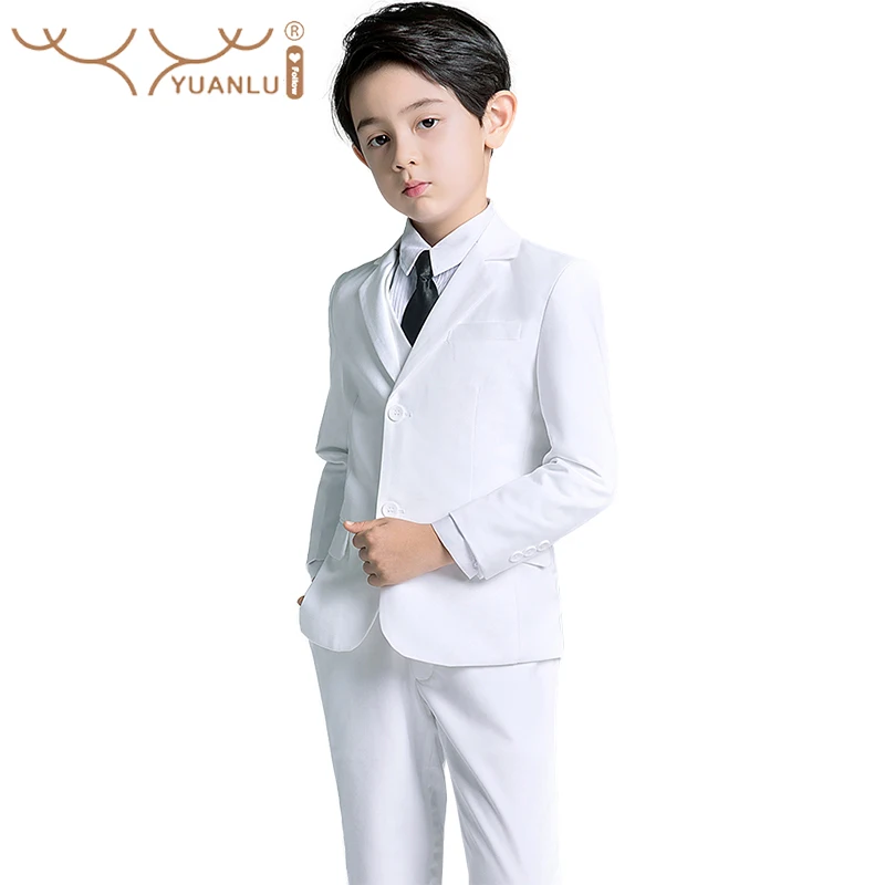 

Floral Boys Clothing Set Formal Wedding Suit Blazer Vest Pants Clothing Set Kids Party Dresses