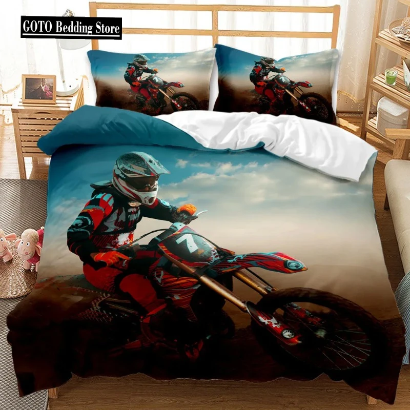 

BEST.WENSD Western Super Cool Motorcycles Plane Bedding Set for Boy Bedroom Comforter Set Queen Size Single Double Bed Sets New