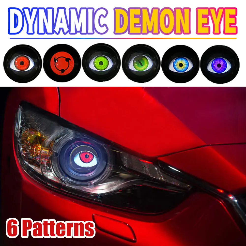 12V Dynamic Devil Eyes LED Car Lights 3 Inch Remote Control Eyes Retrofit Kits Headlight Assembly Auto Accessories Bi Led Lenses