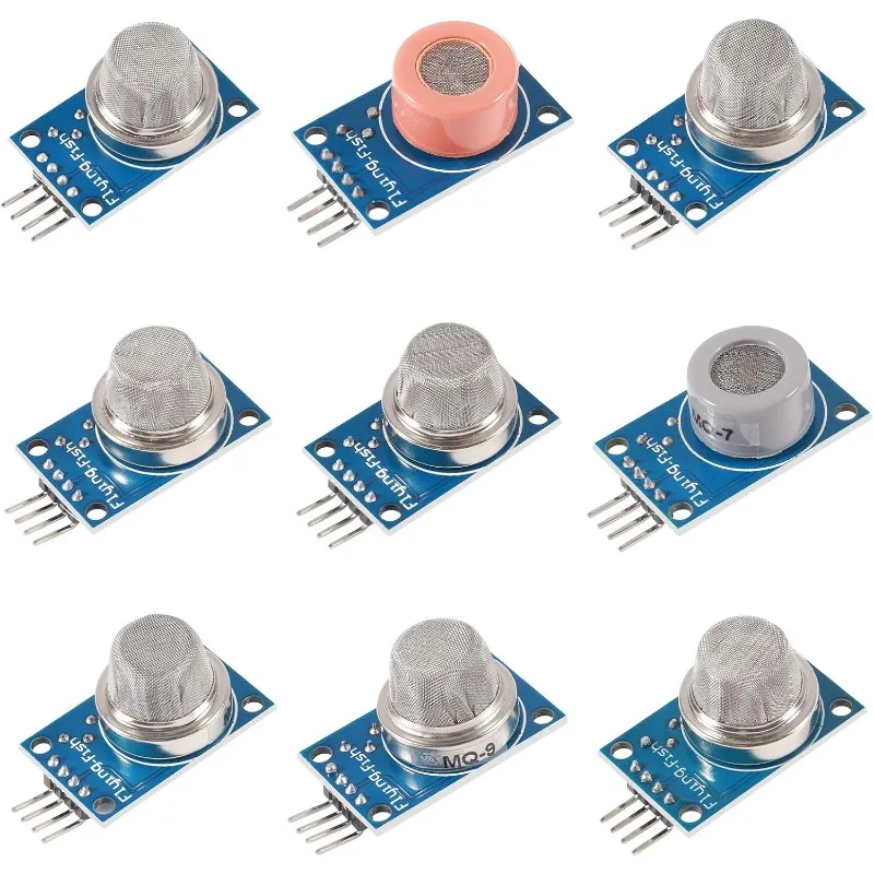 9Types Gas Detection Sensor Module MQ-2/3 MQ-4 MQ-5 MQ-6 MQ-7 MQ-8 MQ-9 MQ-135 Sensor Module Gas Sensor Starter Kit for Arduino