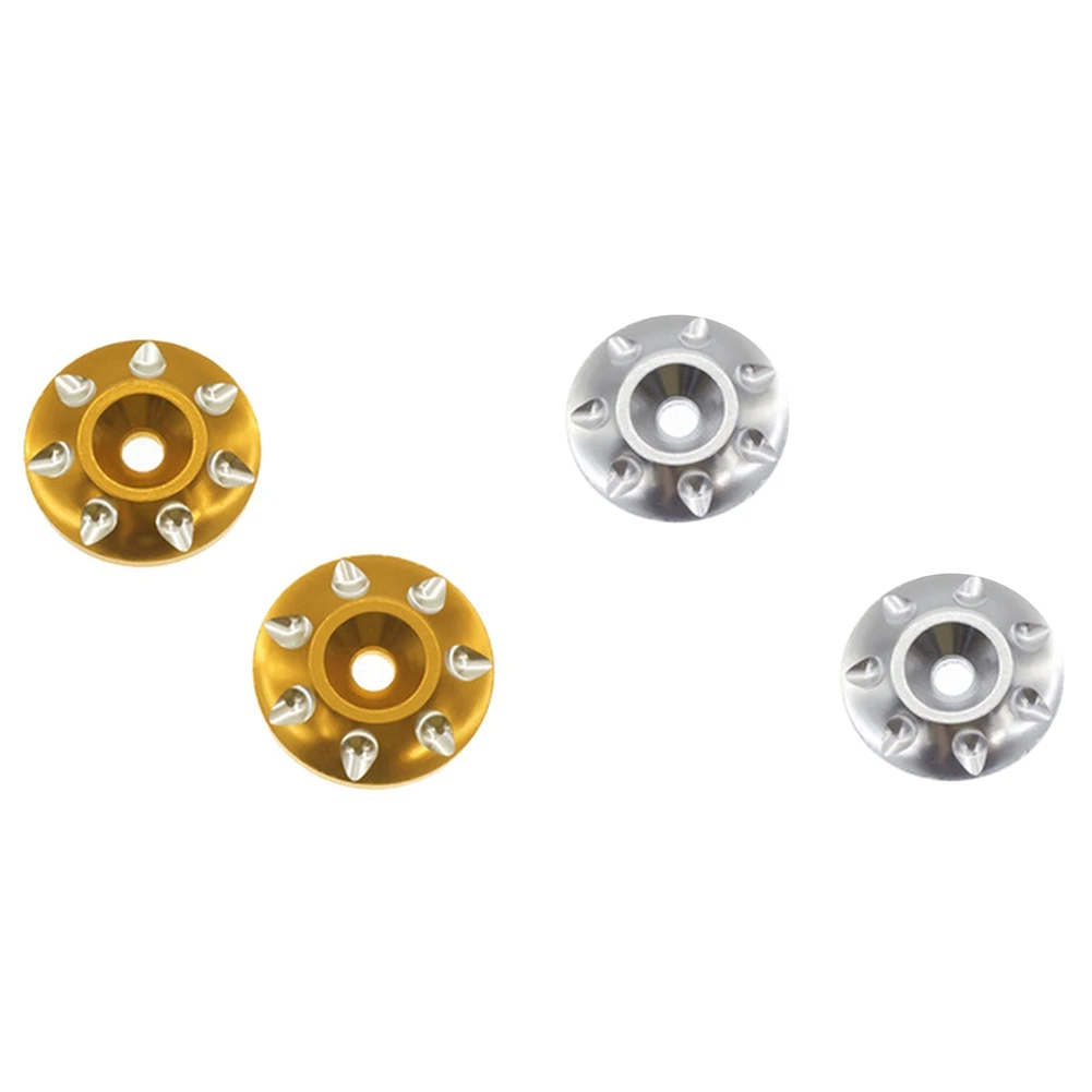 

-A12R 2 Pcs Metal Tail Wing M3 Screws Washers For 1/8 1/10 Scale Off Road Buggy Truck RC Cars,Silver & Yellow