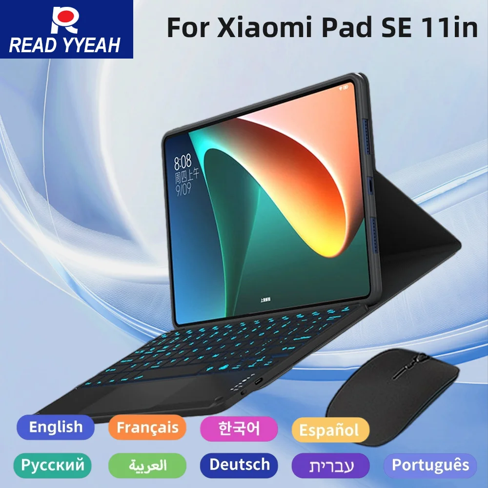 

Новый смарт-чехол для Redmi Pad SE 11-дюймовый магнитный чехол для клавиатуры для планшетов Redmi Pad 11-дюймовый кожаный чехол с клавиатурой Moues