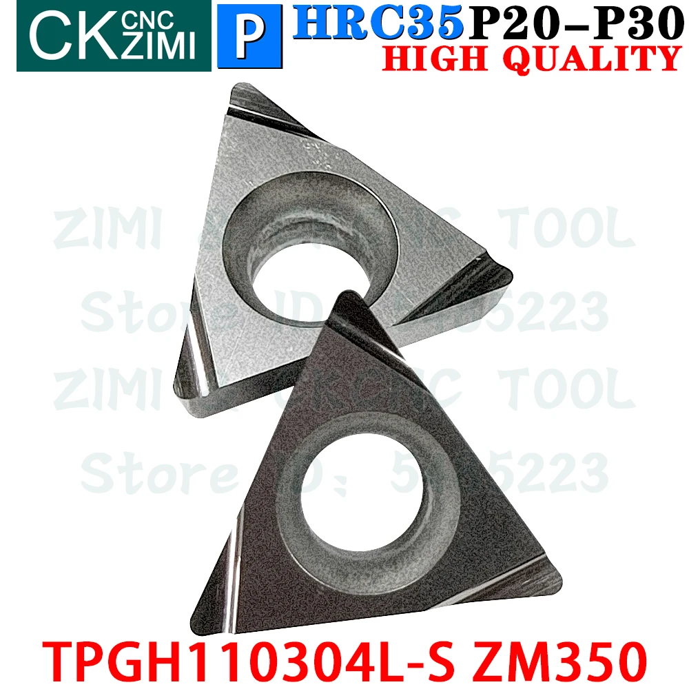 10 قطع TPGH110304L-S ZM350 TPGH 110304L S ZM350 إدراجات سيرميت غرامة أدوات إدراجات مملة أداة قطع مخرطة معدنية باستخدام الحاسب الآلي للصلب