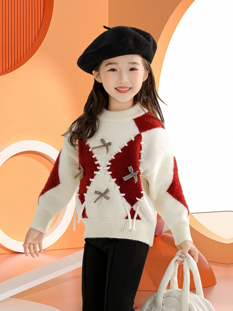 sueter-de-punto-grueso-para-ninas-jersey-de-cuello-redondo-ropa-interior-camiseta-base-de-patchwork-para-ninos-moda-coreana-de-otono-invierno