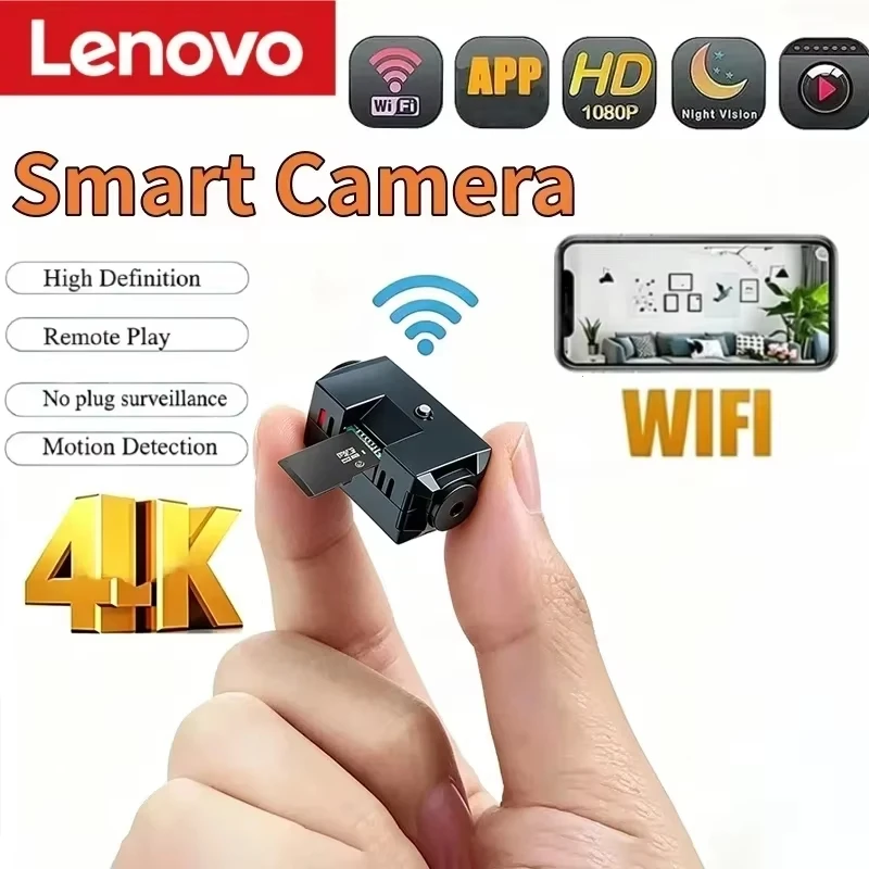 Image of Lenovo 1080P Mini-Nachtsicht-Wireless-Überwachungskamera Leichtgewichtige Klarbildkamera mit Bewegungserkennung Premium-Qualität