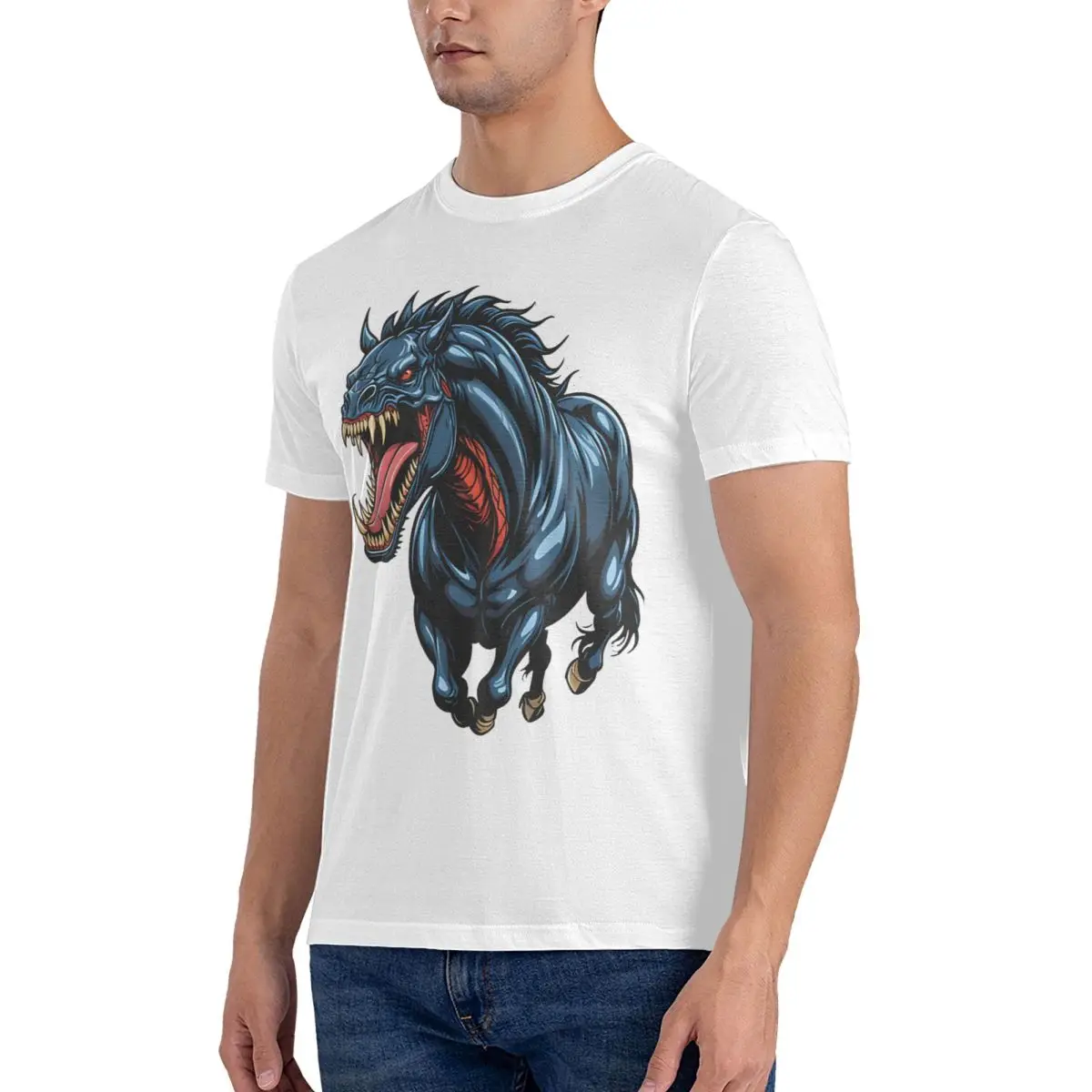 Cool Hidious Horse T-Shirts Men Round Collar 100% Cotton T Shirts Marvel Venom The Last Dance Short Sleeve Tee Shirt image 2