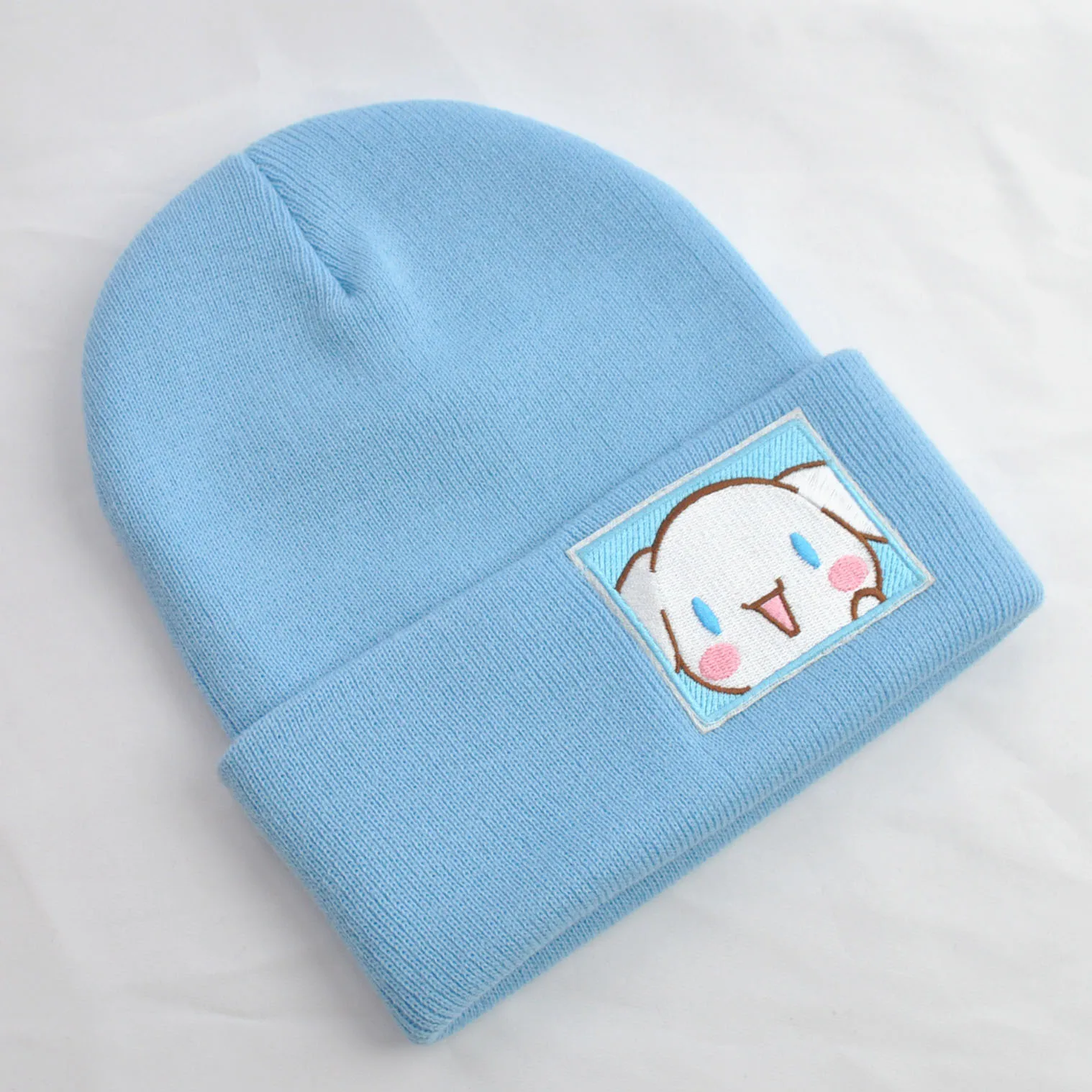 Chapéu feminino Cinnamoroll de malha, gorro Sanrio, desenho animado adulto inverno quente, bonito Kuromi, chapéu Skullies My Melody, presente de Natal para menina