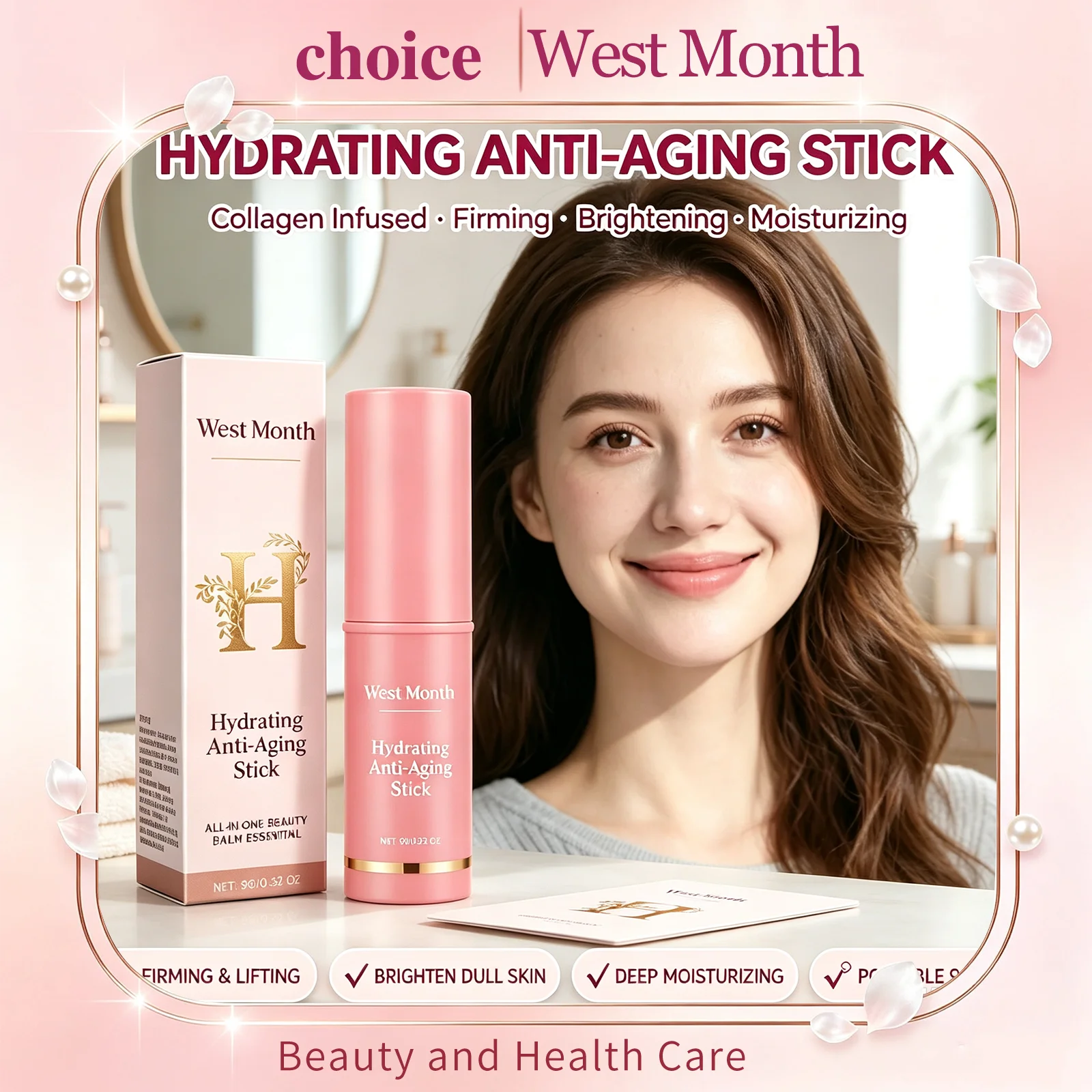 West Month Collagen Multi Bounce Balm Stick Firming Lifting Wrinkle Removal Brightening Moisturize Anti Aging Facial Care Stick