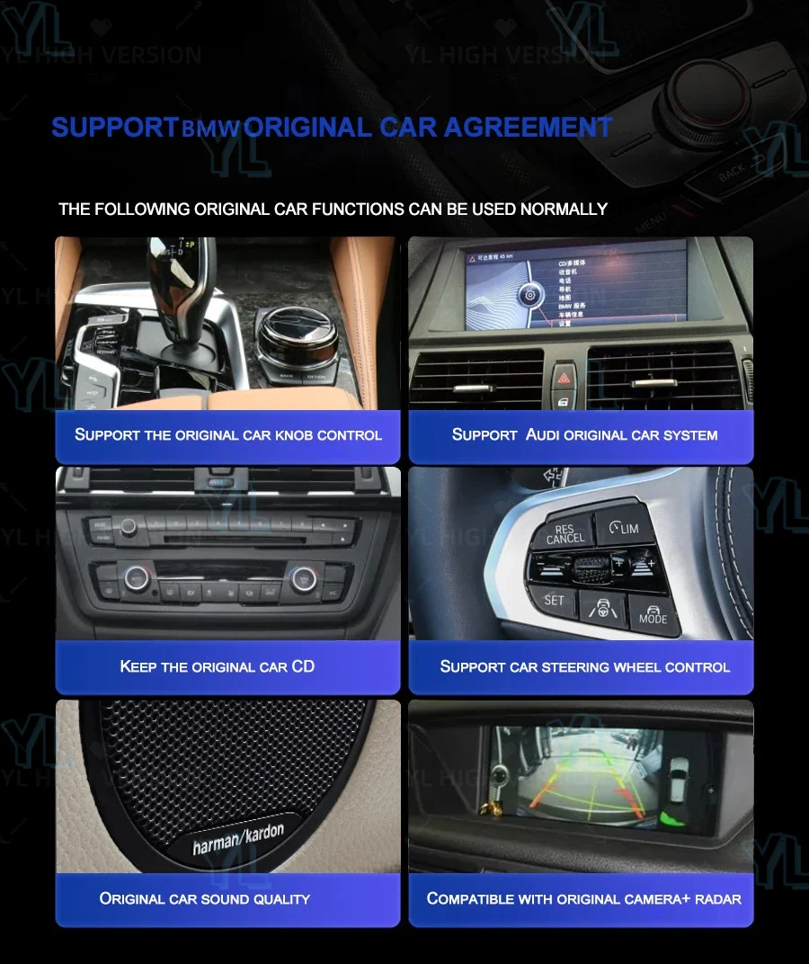 12.8" 2K Car Radio For BMW 5 Series F10 F11 2013-2017 Screen CarPlay Android Auto Multimedia Player Navi Display Head Unit audio - view 6
