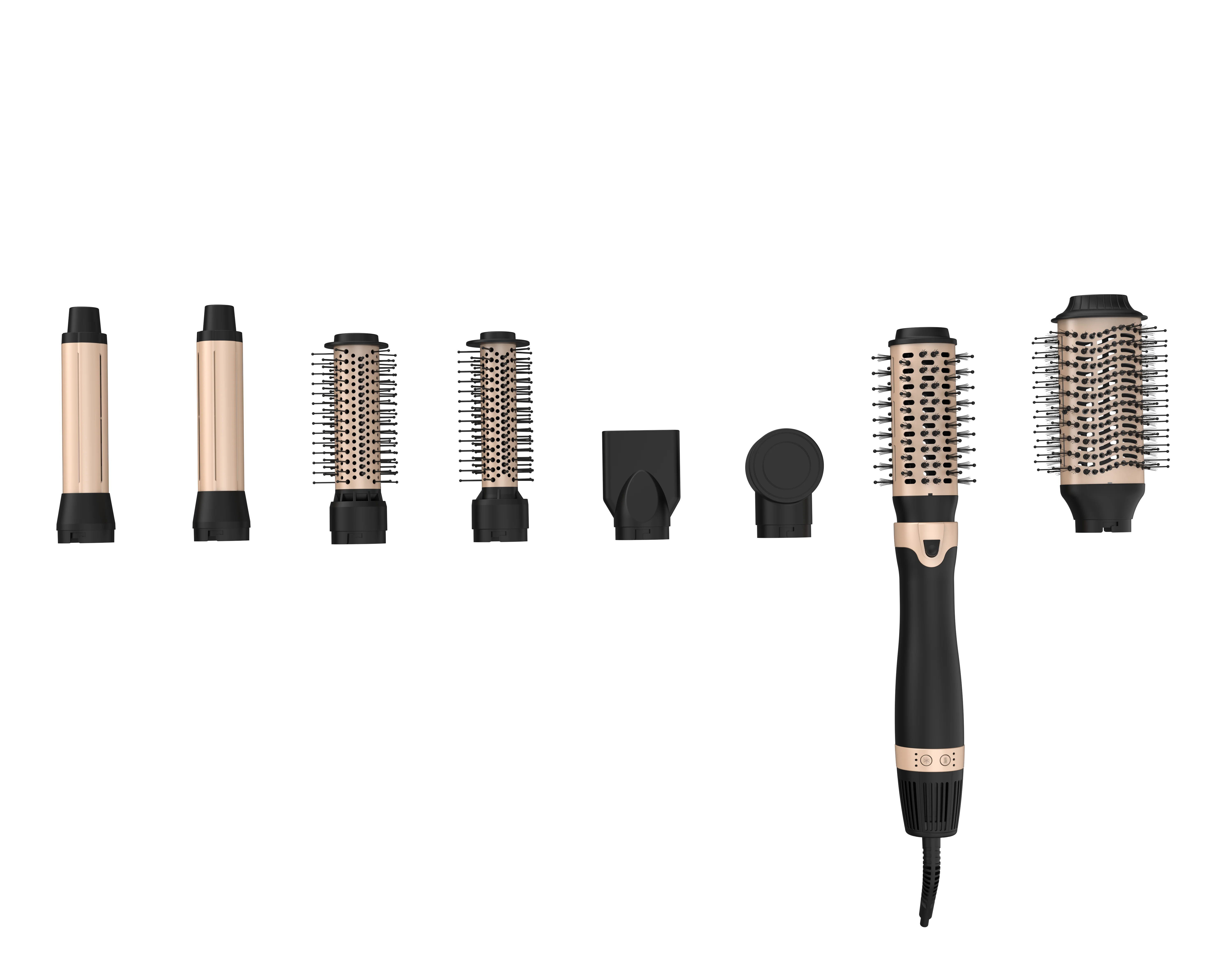 SMET 8-in-1 Hair Dryer Comb Set Hot Tools Blow Dryer Brush With Diffuser Nozzle Electric Hair Straightener Hotel Household Use