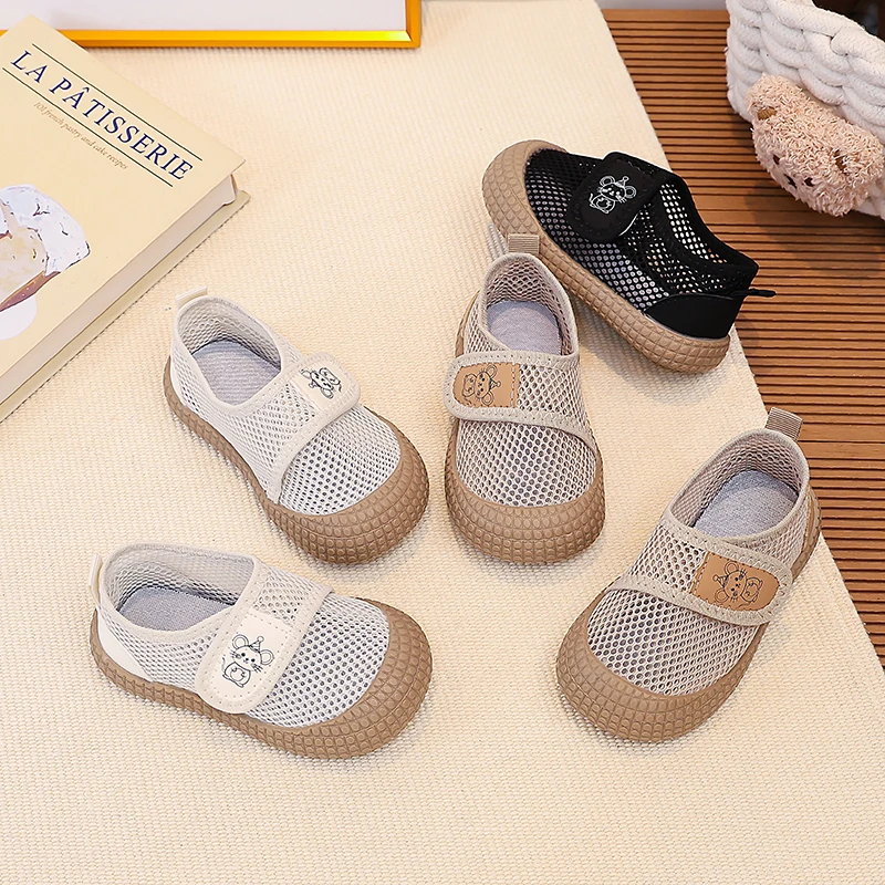 

Mumoresip Children Mesh Sandals Summer Breathable Toddlers Boys Girls Hollow-out Shoes First Walker Non-slip Kids Flat Sandals