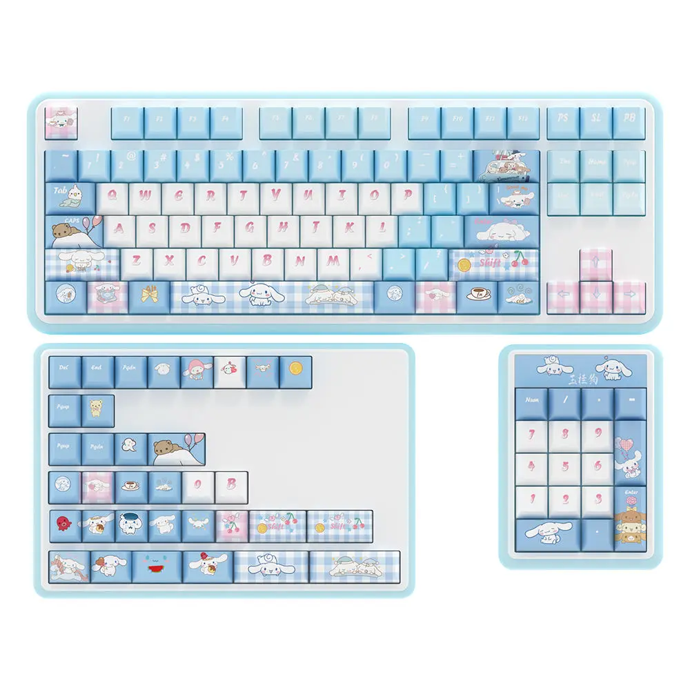 Sanrios-メカニカルキーボード,pbt,カスタマイズ,カスタム,かわいいスイッチ,漫画のテーマのキーボードキャップ