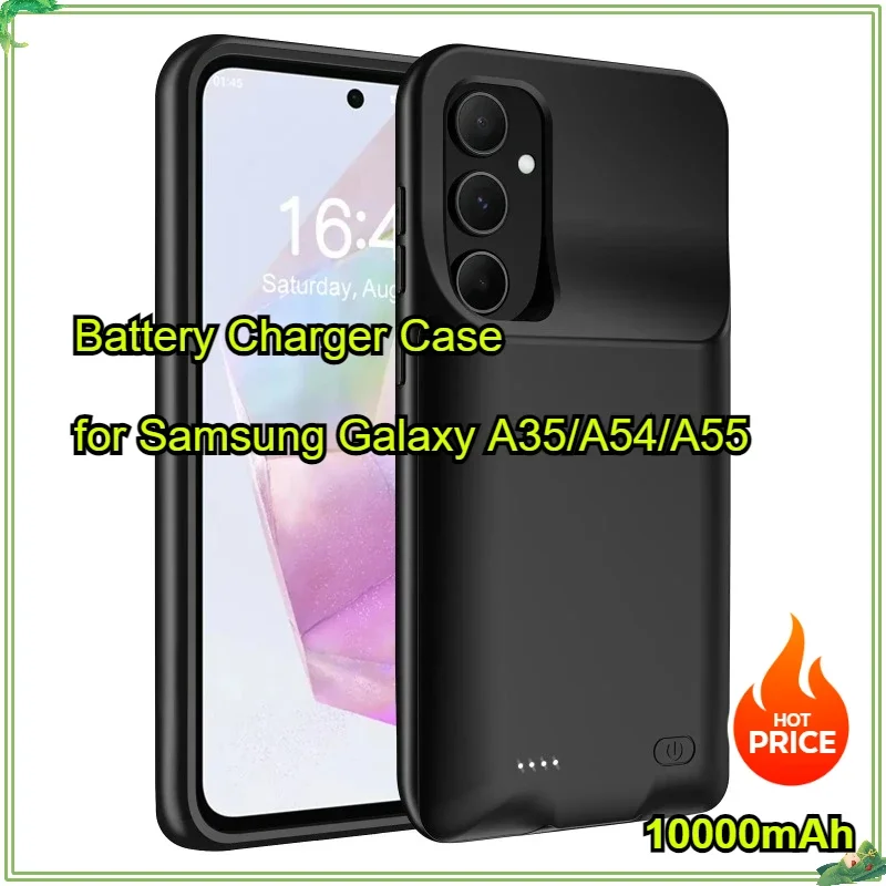 

10000mAh Battery Charger Case for Samsung Galaxy A35/A54 /A55 Portable Extended Battery Pack Charging Cover Power Bank Bateria