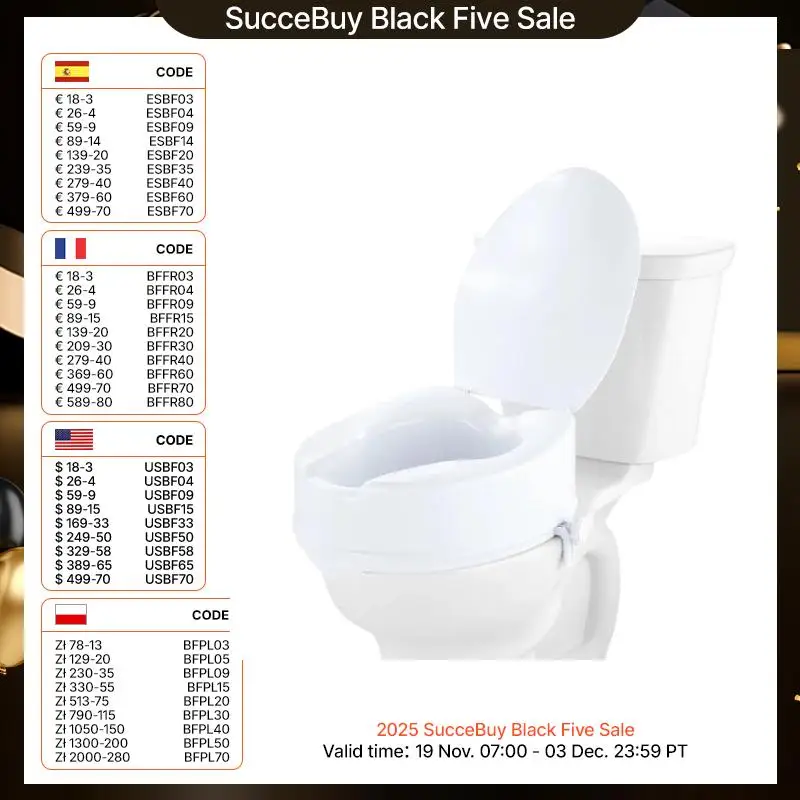 SucceBuy erhöhter Toilettensitz, 12,7 cm Höhe, erhöhter 300 Pfund Schraubenstangenverriegelung für ältere Menschen, Behinderte, Patienten, Schwangere, Medizin