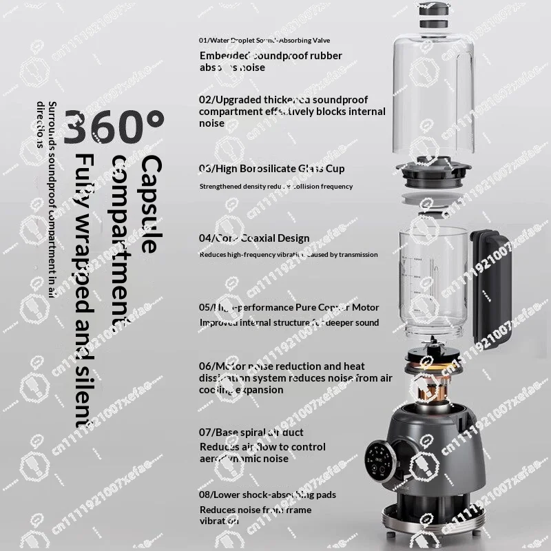 1L High-Speed Food Processor, Automatic Cleaning Soybean Grinder & Mixer for Home Kitchen