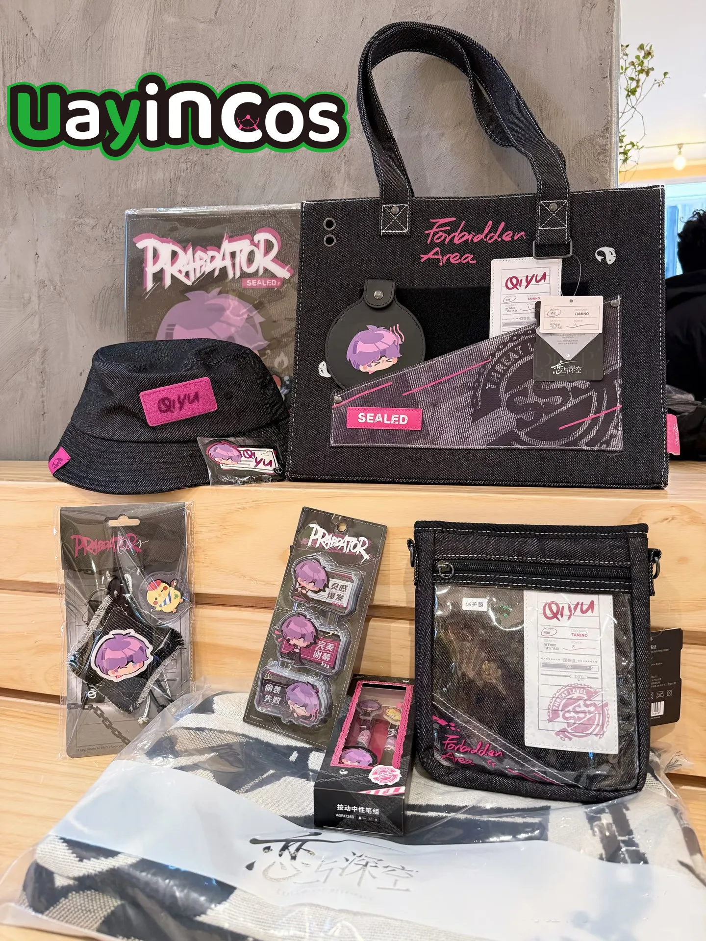 

In Stock Original Love and Deepspace Rafayel Zayne Sylus Caleb Forbidden Area Sealed Theme Hat Folder Card Cowboy Satchel Bag An