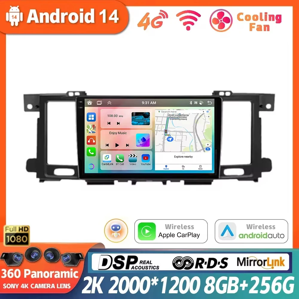 

Carplay Auto Android 14 Voor Nissan Patrol Y62 2010 - 2020 Auto Multimedia Video Speler Radio Stereo Gps Navigatie Head Unit