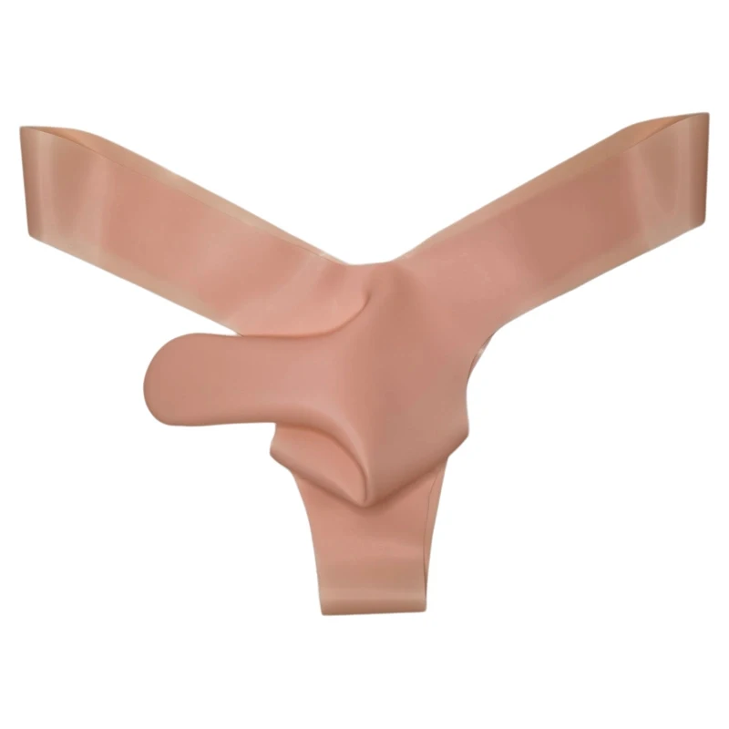 Tanga Sexy para hombre, calzoncillos con nariz de elefante, látex separado, agujero JJ, bragas Sissy para club nocturno, ropa interior con cuerdas BF G
