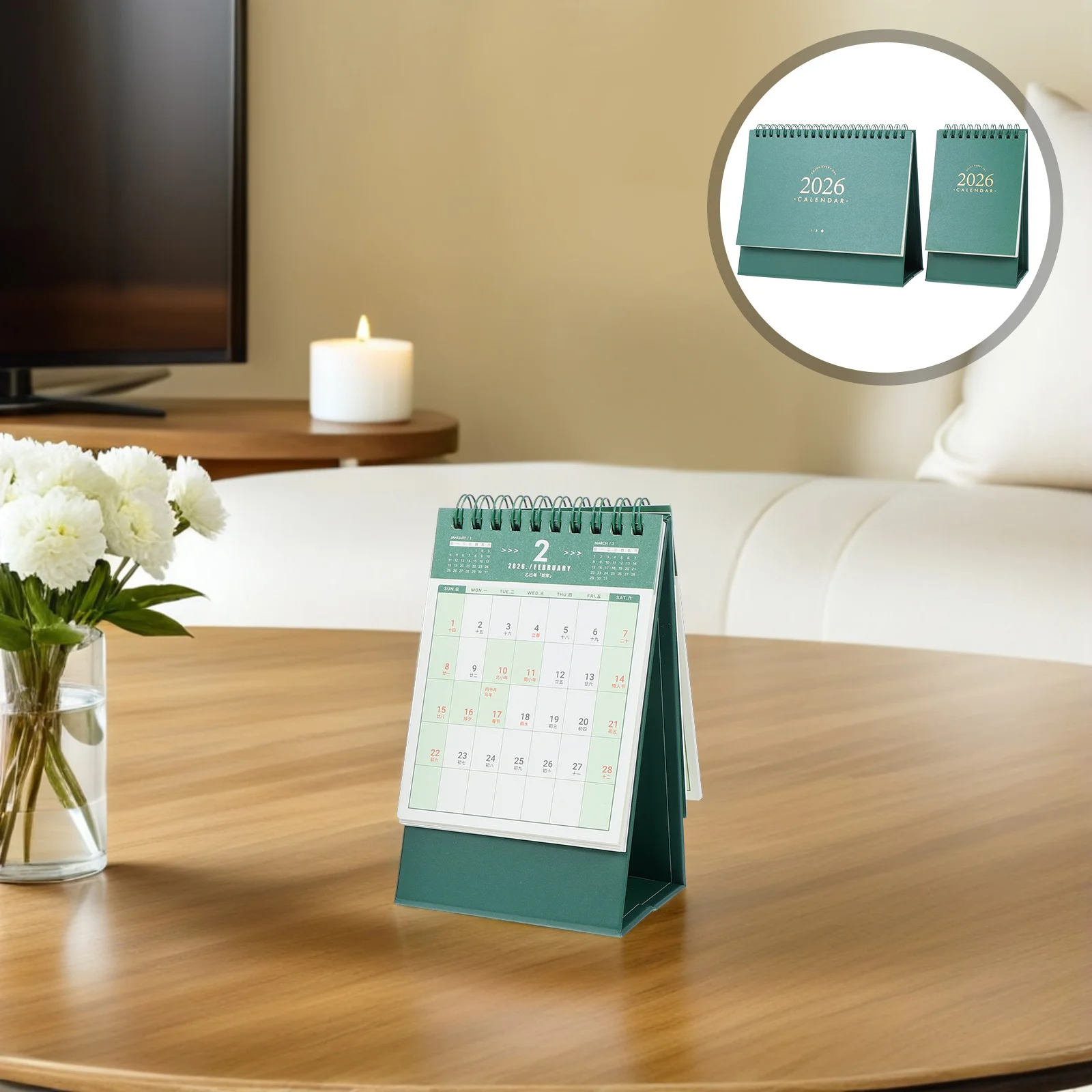 

2 шт. настольный календарь на 2026, органайзер-стойка с двойной проволокой, стильный минималистичный инструмент для планирования рабочего пространства, настольный календарь на 2026