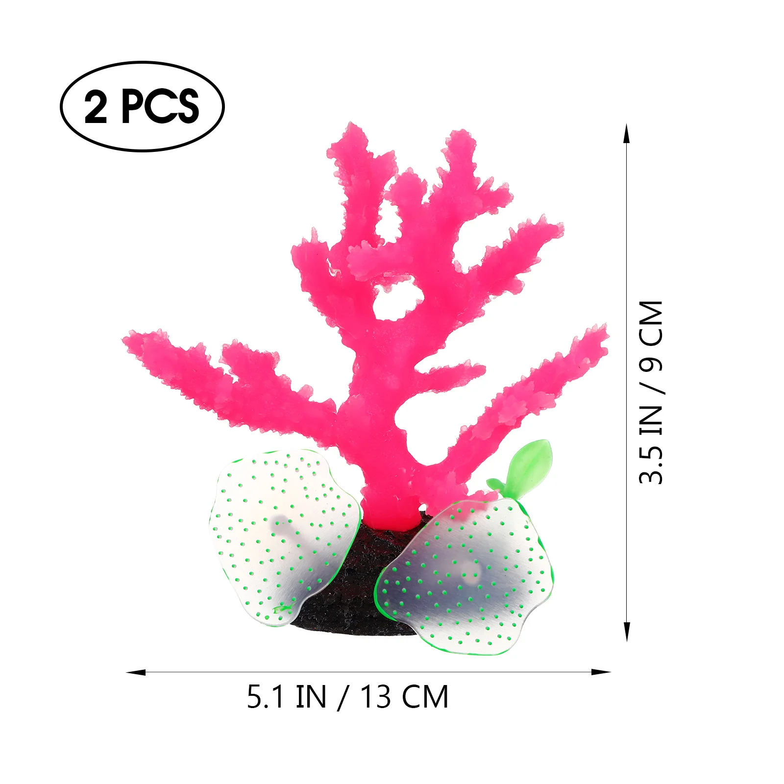 2Pcs Simulation Corals Decor Artificial Corals Resin Base Stable Fish Tank Decoration Aquarium Landscape Ornament