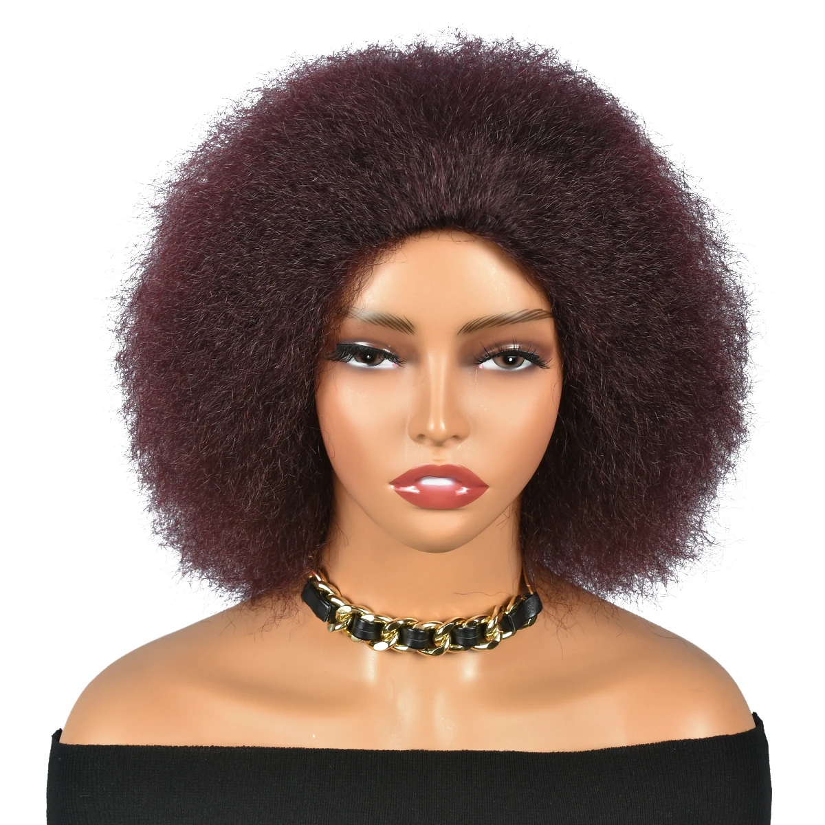 MISS ROLA Afro Wigs Fluffy Straight Synthetic Wig for Black Women Kinky Straight Hair Natural Colorfor Women