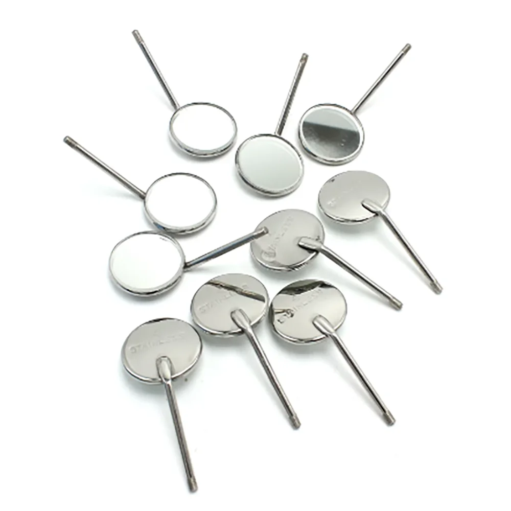 PIORPOY 5/10 Pcs Dental Mouth Mirror Reflector Rhodium 22/24 Mm Diameter Stainless Steel Dentist Instruments Tools Oral Mirrors