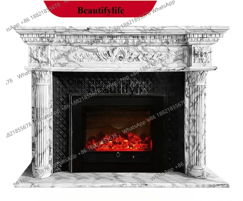 

D178 Y Natural marble fireplace decorative cabinet pattern stone carving large white stone fireplace sculpture