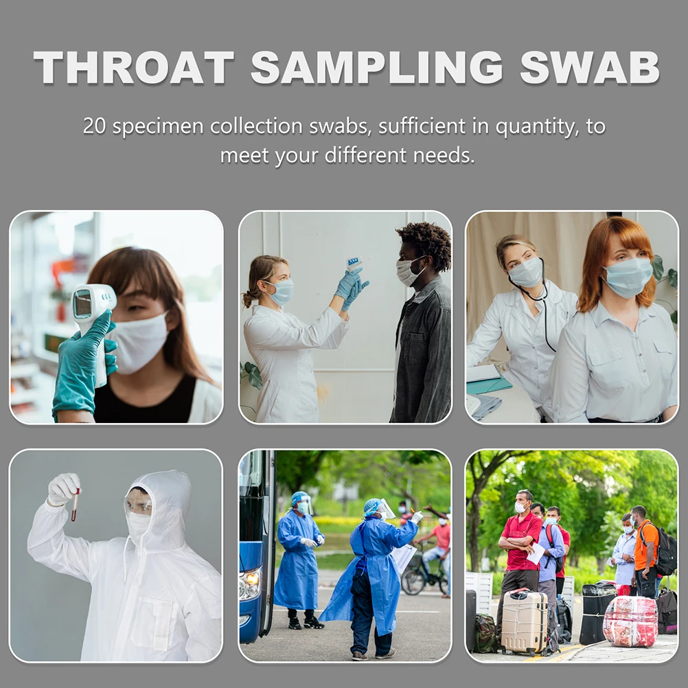 

25pcs Flocked Nasal Swab Oral Testing Pharynx Swabs Disposable Nasopharyngeal Cotton Lightweight Portable Hospital Laboratory