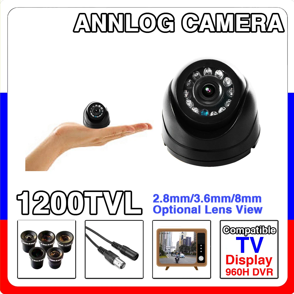 1200TVL HD cvbs visión nocturna IR-CUT 4,8 cm ultra pequeño mini domo analógico CCTV cámara interior vigilancia de seguridad confiable