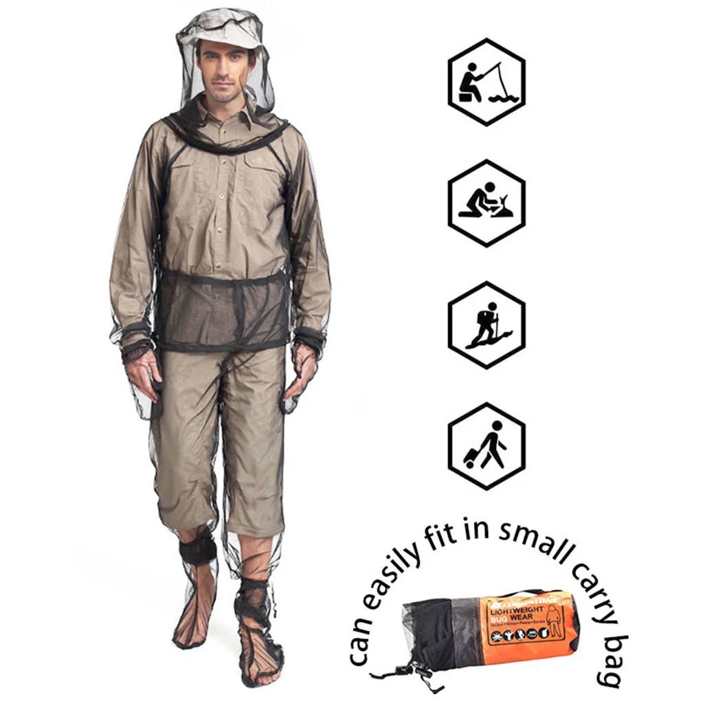 

Mesh Hooded Mosquito-Proof Suit Outdoor Fishing Adventure Insect-Proof Clothing Set Camping Hiking Anti-Mosquito Bite Clothes