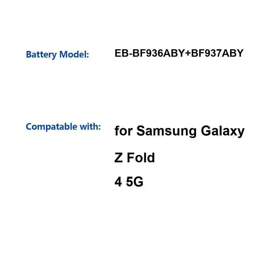 

Reliable Replacement EB-BF936ABY+BF937ABY 2060Mah+2340Mah Mobile Phone Battery For Samsung Galaxy Z Fold 4 5G Power