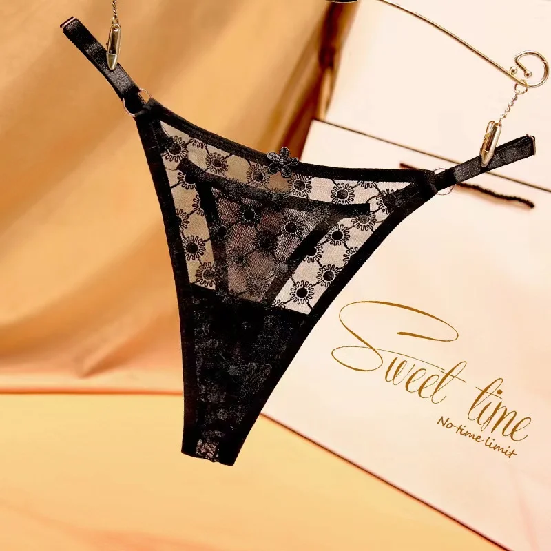 Taille basse Sexy dentelle femmes string culotte florale respirant doux Sexy Lingerie élégante dame tongs sous-vêtements féminins