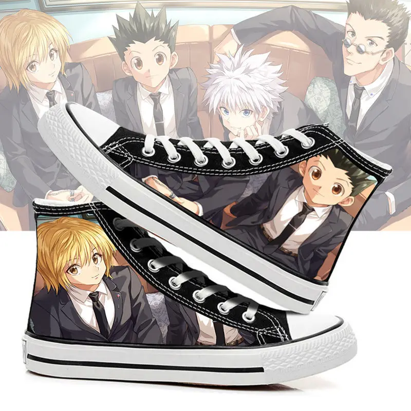 HunterxHunter-Chaussures en toile Killua Zoldyck pour hommes et femmes, chaussures décontractées pour adolescents, anime étudiant, grande taille 35-44, mode