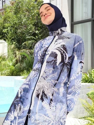 3PCS\Set Wasserdichte Burkini Femmes Muslimischen Bademode Frauen Lange Ärmel Modest Badeanzug (Oberteil + hosen + hijab)