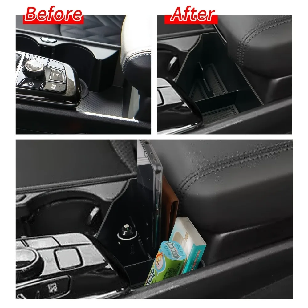 Zwarte ABS Auto Centrale Armsteun Box Opbergdoos Interieur Refit Accessoires Voor KIA Sportage NQ5 2021-2023 Verborgen Muntbakopslag