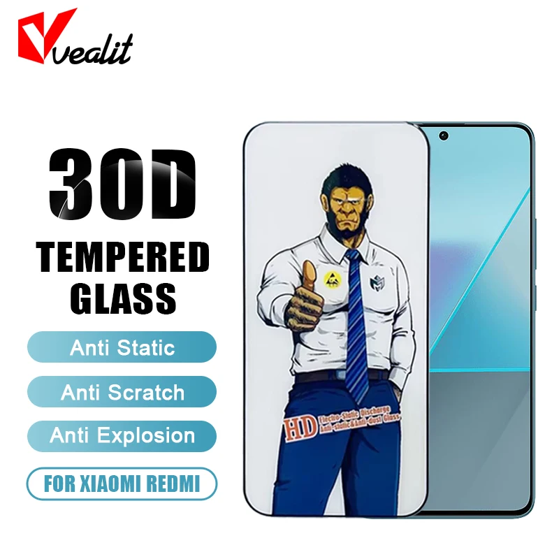 

30D Tempered Glass For Xiaomi Redmi Note 13 12 11 Pro Plus 12S 11S Full Cover Screen Protectors For Redmi 13C 12C 10C 10A 9T 9C