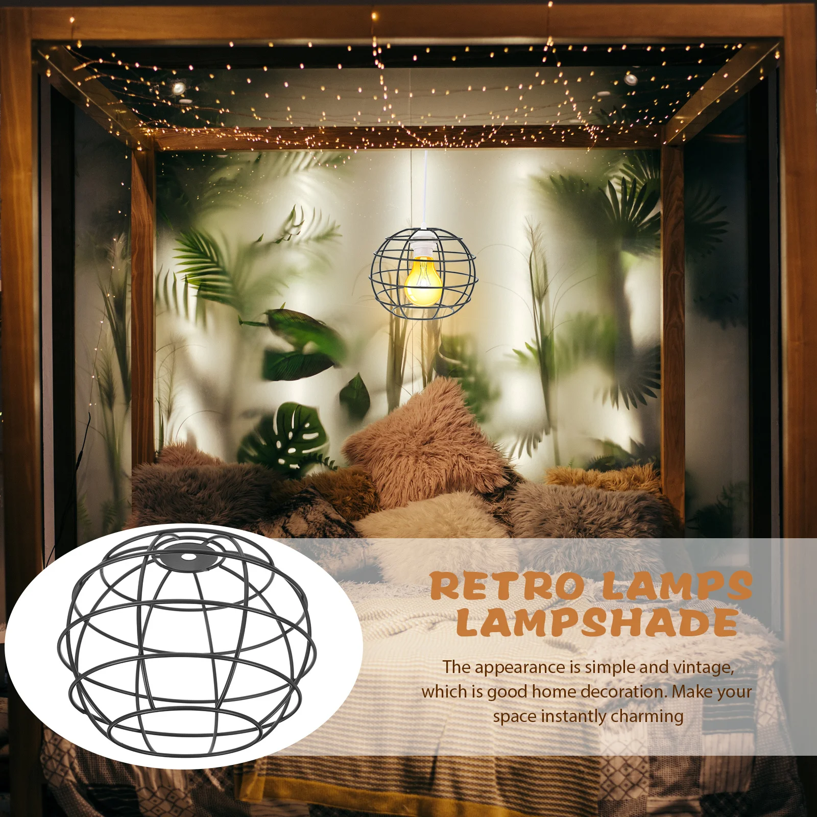 

Круглый абажур, железный винтажный декоративный чехол для дома, гостиной, подвесной потолочный подвесной светильник, украшение, абажур