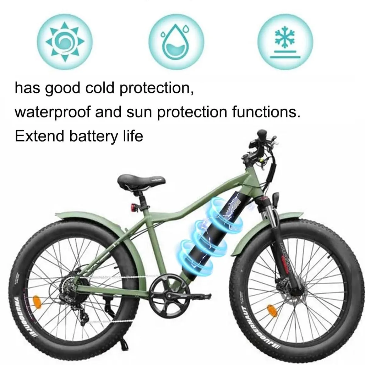 Electric Bicycle Battery Cover Dust-Proof Heat Protection Bag for E-Bike Batteries Essential Accessory for Bicycle Maintenance view 4