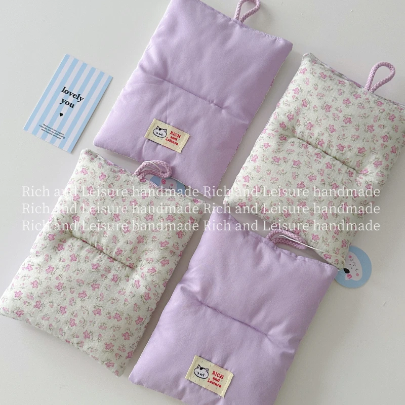 

Original Self-made Taro Purple Floral Clip Cotton Insulated Coaster Shooting Prop Double-sided Design Placemat Table Mat